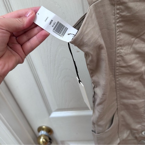 NWT Aritzia Babaton Kofi Dress Tan Linen Blend Button Front Tank Dress - Picture 8 of 11